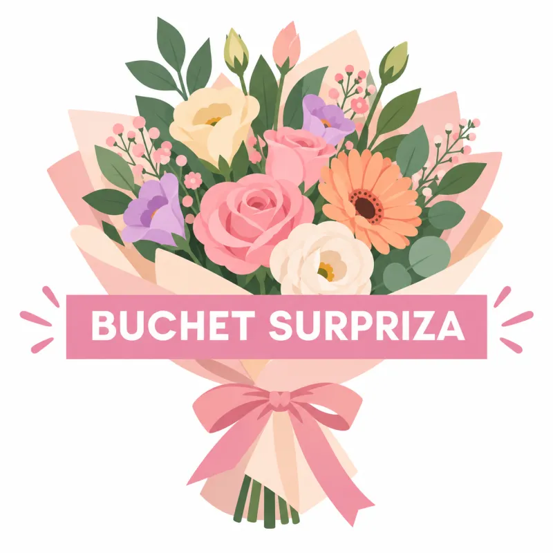 Buchet Surpriză Colorat cu Flori de Sezon