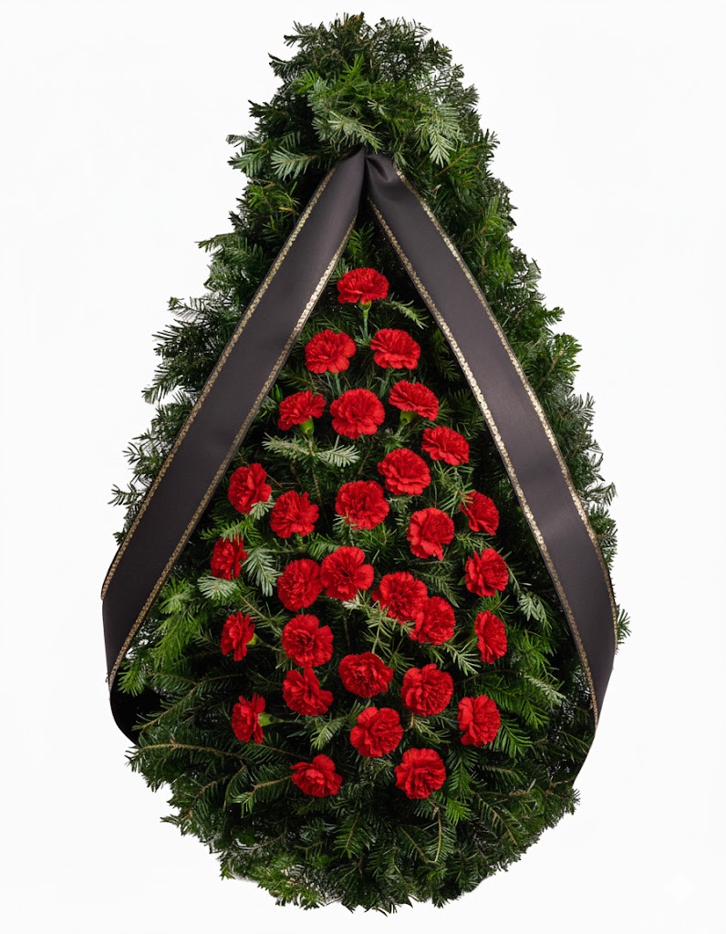 Coroană Funerară cu Garoafe